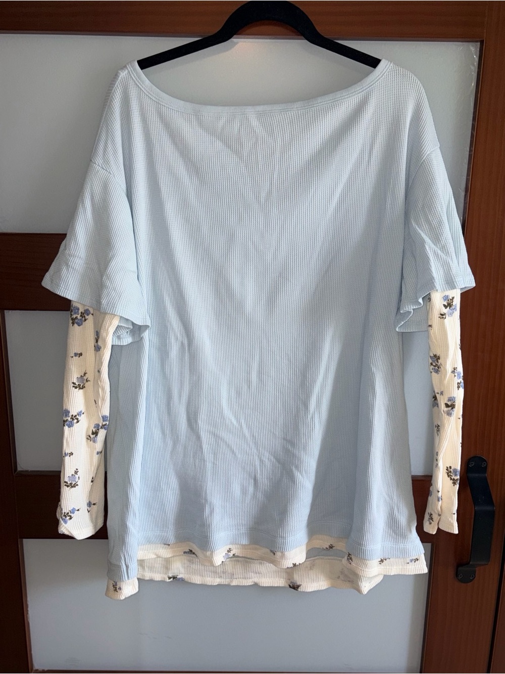 Light Blue Layered Long Sleeve Women's Top Out From Under Urban Outfitters